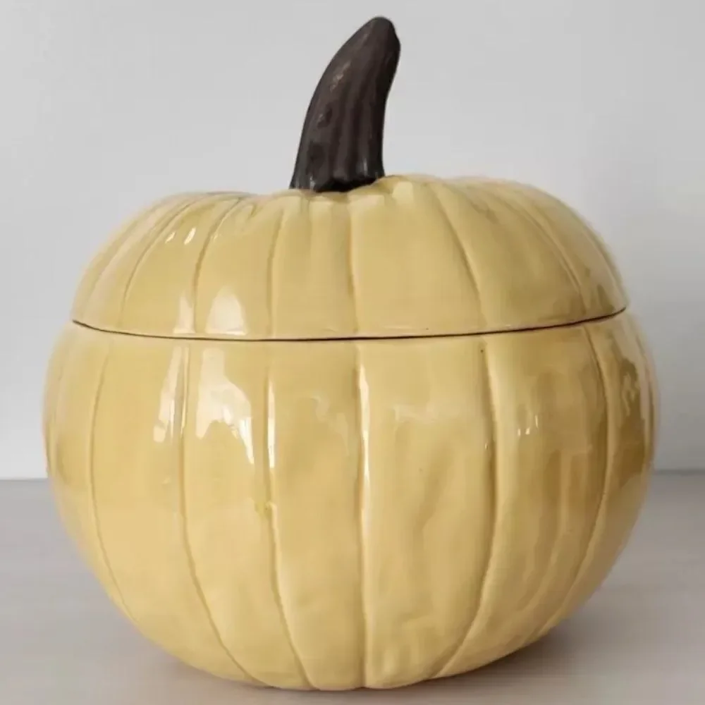 Crate & Barrel Yellow Pumpkin Tureen Signed by B Eigen!